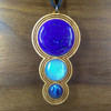 LaserTrees Fibonacci Orb Drip Hardwood Pendant with 3 Gemstones 