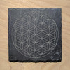 LaserTrees Flower of Life Laser Etched Slate Coaster 