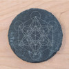 LaserTrees Metatrons Cube Laser Etched Slate Coaster