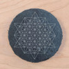 LaserTrees 64 Sided Tetrahedron Laser Etched Slate Coaster 