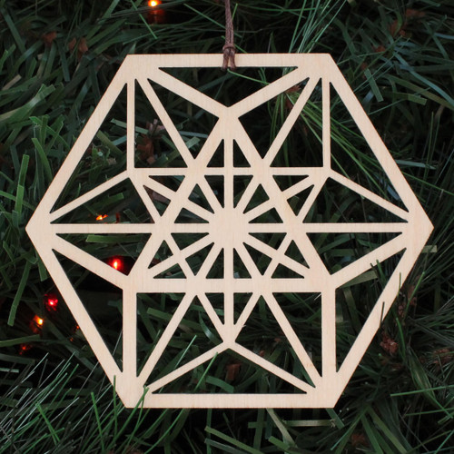 Vector Equilibrium Ornament - Sacred Geometry - Laser Cut Wood by LaserTrees | Intricate Home Accents
