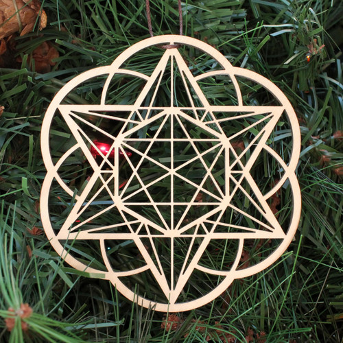 LaserTrees Starseed Ornament - Sacred Geometry - Laser Cut Wood 