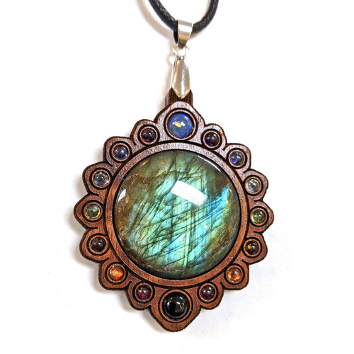 LaserTrees Energy Workers Talisman - Gemstone Mandala Pendant