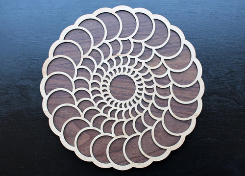 Lunar Gaze Two Layer Wall Art by LaserTrees | Sacred Geometry Wall Decor