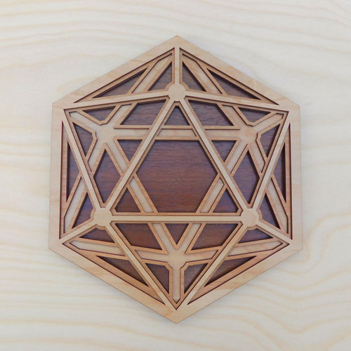 LaserTrees Dimensional Icosahedron Four Layer Wall Art 