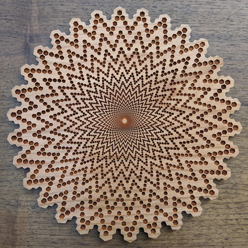 LaserTrees Hardwood Crystal Grid - Hexagon Vortex Wave 