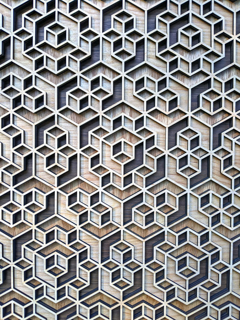 LaserTrees Dimensional Hexagon Mandala Four Layer Wall Art
