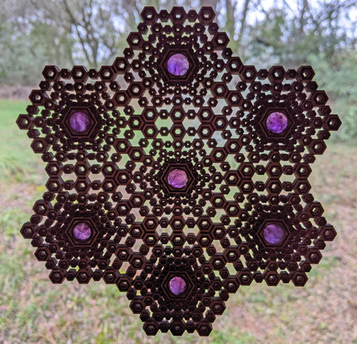 LaserTrees Hexagon Burst Suncatcher