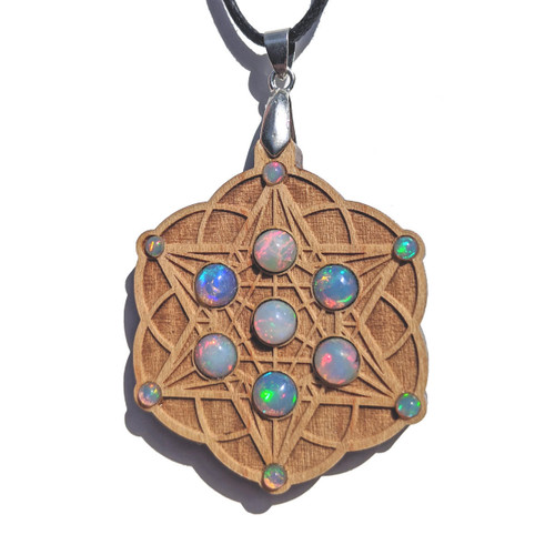 Starseed Gemstone Grid Talisman - All Opal by LaserTrees | Handcrafted Sacred Geometry