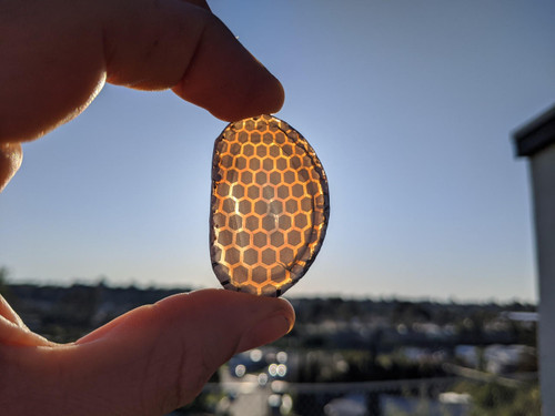 LaserTrees Hexagon Perspective Warp - Laser Engraved Agate