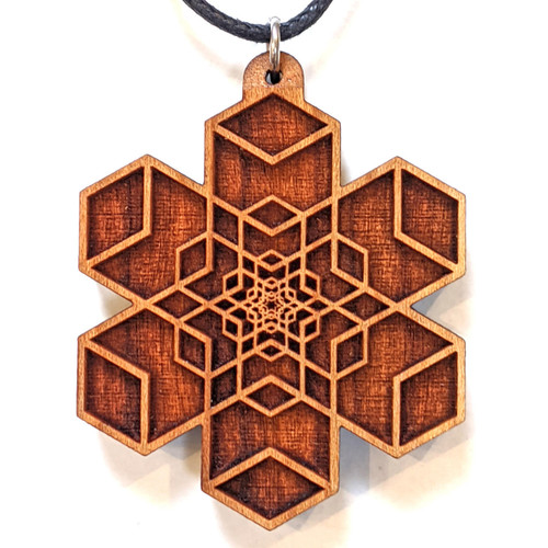 LaserTrees Cube Expansion Hardwood Pendant