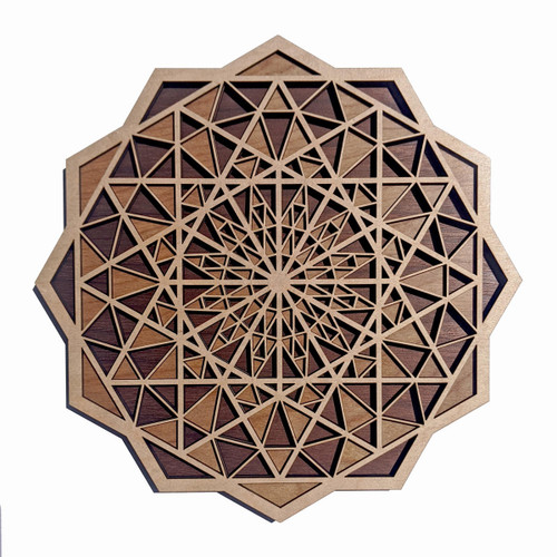 Cathedral Three Layer Wall Art - Maple, Birch, Walnut by LaserTrees | Sacred Geometry Wall Decor