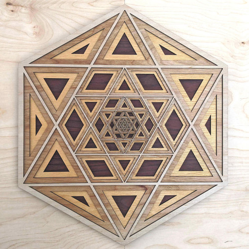 Inner Star Four Layer Wall Art by LaserTrees | Sacred Geometry Wall Decor