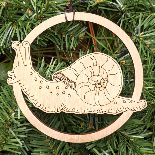Patient Snail Ornament by Julie Banwellund by LaserTrees | Intricate Home Accents