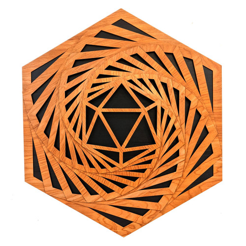 Icosahedron Hexagon Spiral Wall Art by LaserTrees | Sacred Geometry Wall Decor