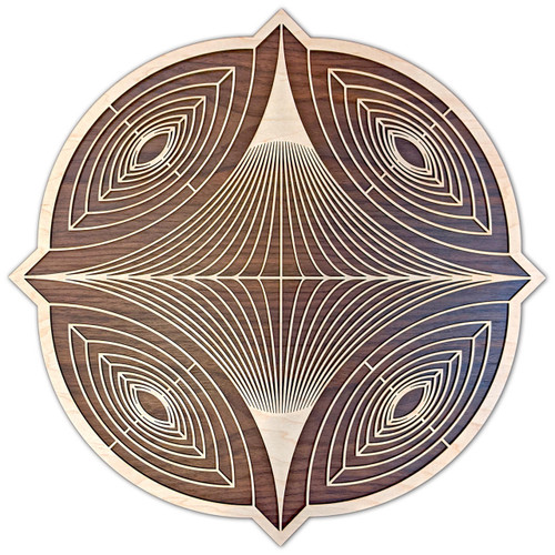 Toroid Horizons Two Layer Wall Art by LaserTrees | Sacred Geometry Wall Decor