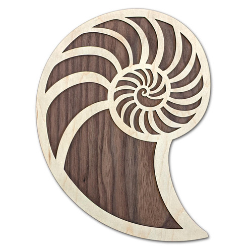 Nautilus Two Layer Wall Art by Julie Banwellund by LaserTrees | Sacred Geometry Wall Decor