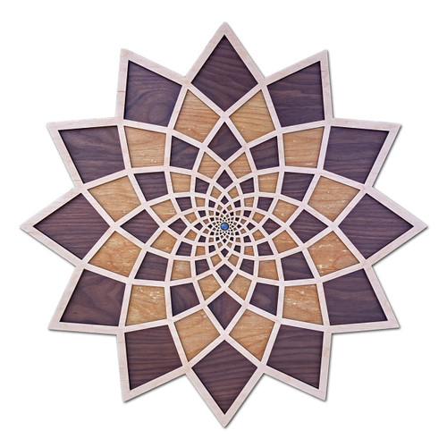 Star Flower Three Layer Wall Art by LaserTrees | Sacred Geometry Wall Decor