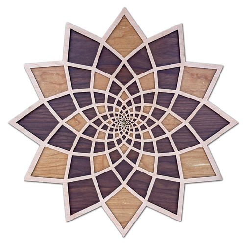 LaserTrees Star Flower Three Layer Wall Art
