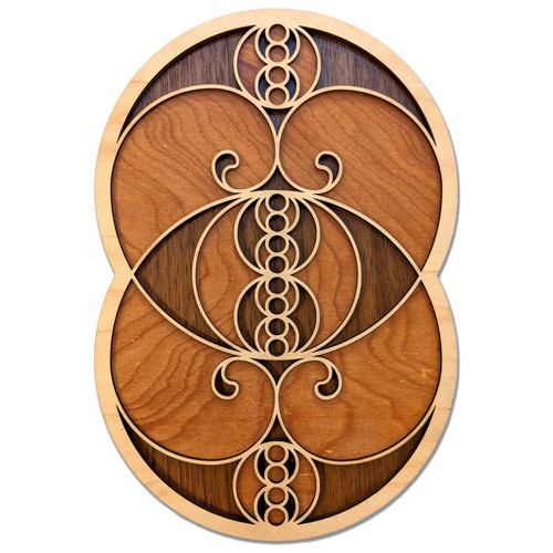 Cosmic Mitosis Three Layer Wall Art - Maple, Birch, Walnut by LaserTrees | Sacred Geometry Wall Decor