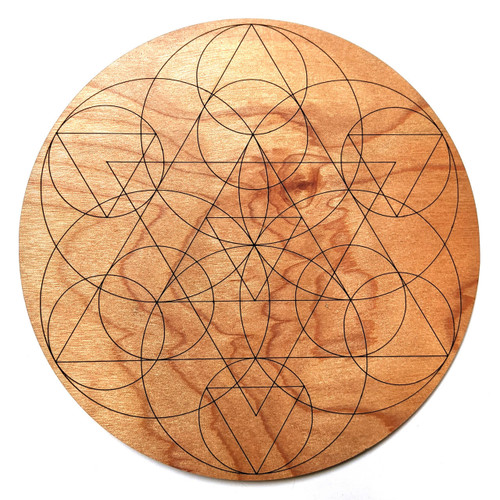 Sacral Chakra Crystal Grid - Birch Plywood - Choose your size! by LaserTrees | Sacred Space Tools
