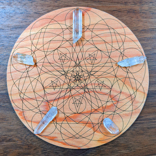 Solar Plexus Chakra Crystal Grid - Birch Plywood - Choose your size!