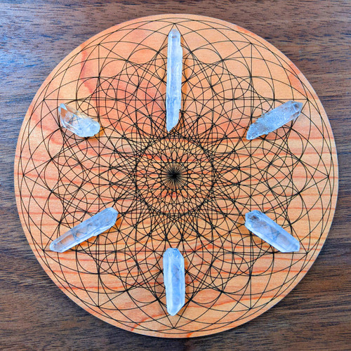 Third Eye Chakra Crystal Grid - Birch Plywood - Choose your size!