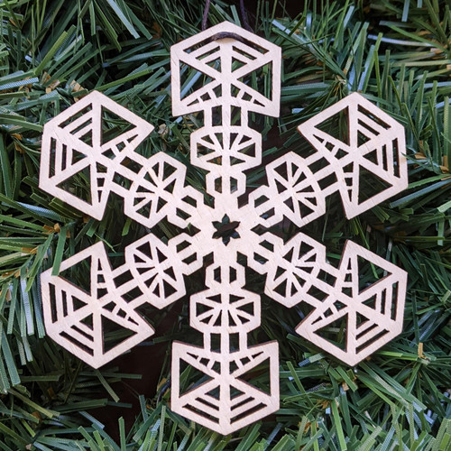 LaserTrees Snowflake Ornament 7 - Laser Cut Wood 