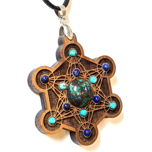 LaserTrees Metatron's Cube Talisman for Communication, Wisdom, Luck & Success