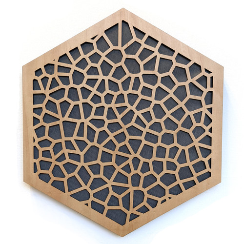 LaserTrees Acoustic Art Hexagon Panel in Voronoi Design for Studio Soundproofing