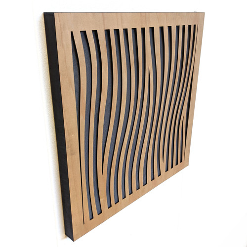 Geometric Acoustic Square Panel | 22" Wood Diffuser & Absorber | Sound Proofing Art