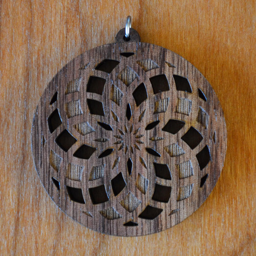 LaserTrees Tube Torus Spiral Hardwood Pendant