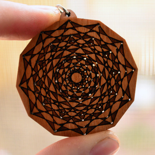 LaserTrees Merkaba in Motion Hardwood Pendant