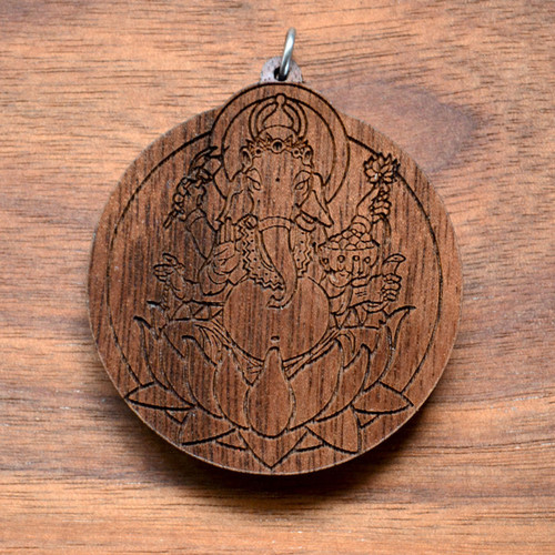 LaserTrees Ganesh Hardwood Pendant