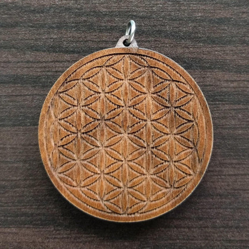 LaserTrees Flower of Life Hardwood Pendant 