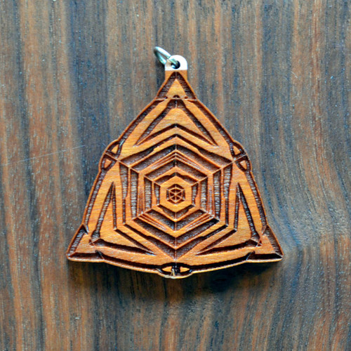 LaserTrees Cosmictron Triangle Hardwood Pendant