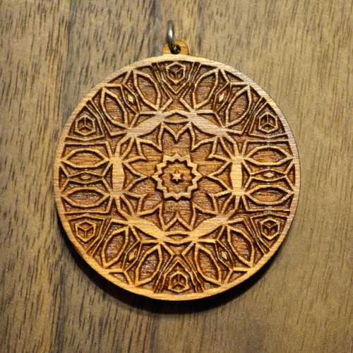 LaserTrees Mandala Hardwood Pendant