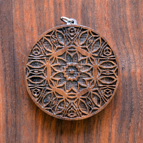 LaserTrees Mandala Hardwood Pendant 