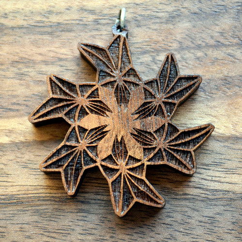 LaserTrees Spiral Asahnoa Hardwood Pendant