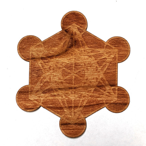 LaserTrees Metatrons Cube Hardwood Sticker