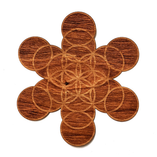 LaserTrees Truncated Fruit of Life Hardwood Sticker