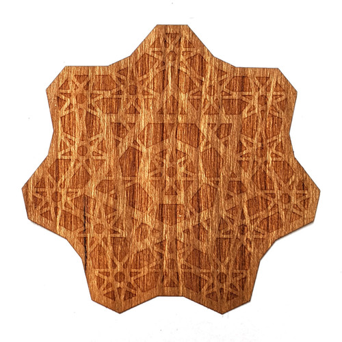 LaserTrees Seven Sided Star Fractal Hardwood Sticker
