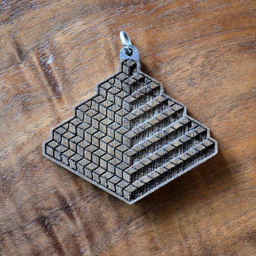 LaserTrees Cube Pyramid Hardwood Pendant