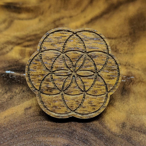 LaserTrees Seed of Life Hardwood Hat Pin 