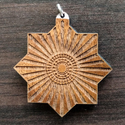 LaserTrees Sun Square Hardwood Pendant