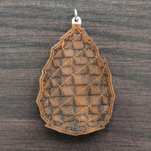 LaserTrees Linework Pinecone Hardwood Pendant