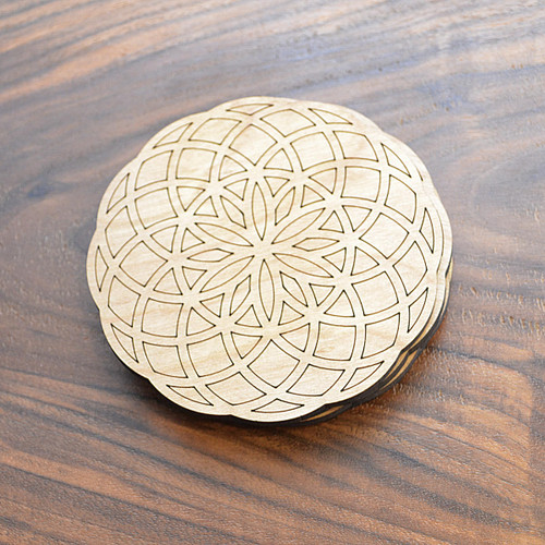 LaserTrees Tube Torus Seed of Life Drink Coasters - Set of 4 