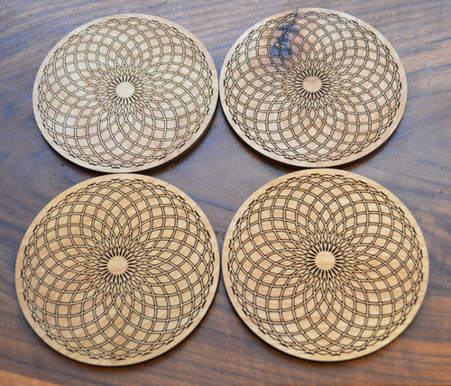 LaserTrees Tube Torus Drink Coasters - Set of 4