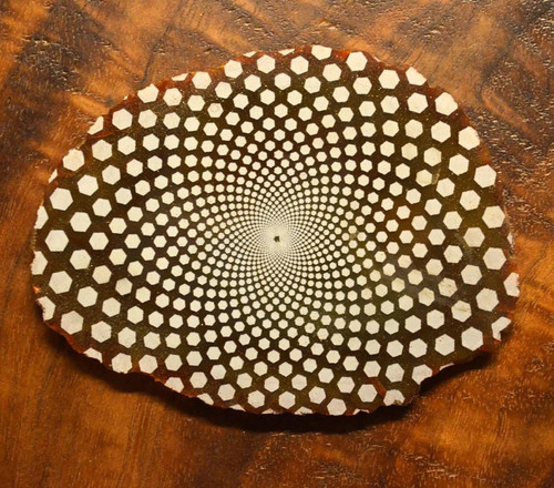 Hexagon Vortex - Flat Variaton - Laser Engraved Agate by LaserTrees | Gemstone Metaphysical Art