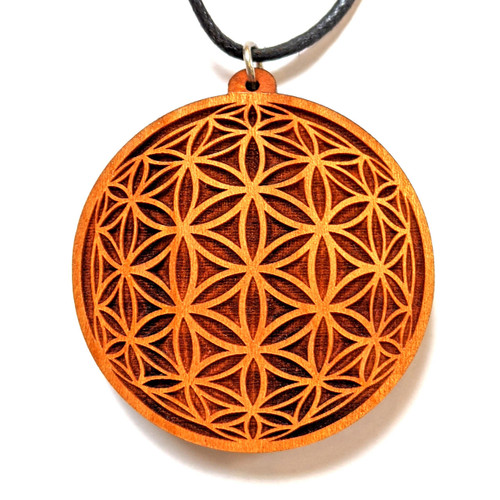 Flower of Life Orb Hardwood Pendant by LaserTrees | Handcrafted Sacred Geometry